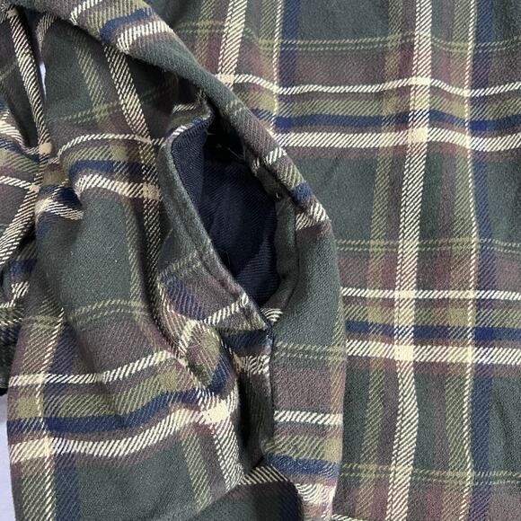 Orvis Men’s Green Plaid Flannel Shirt Jacket XL 100% Cotton - Side Pockets - Picture 4 of 9